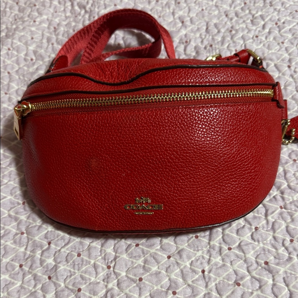 Coach Red Leather Crossbody Bag